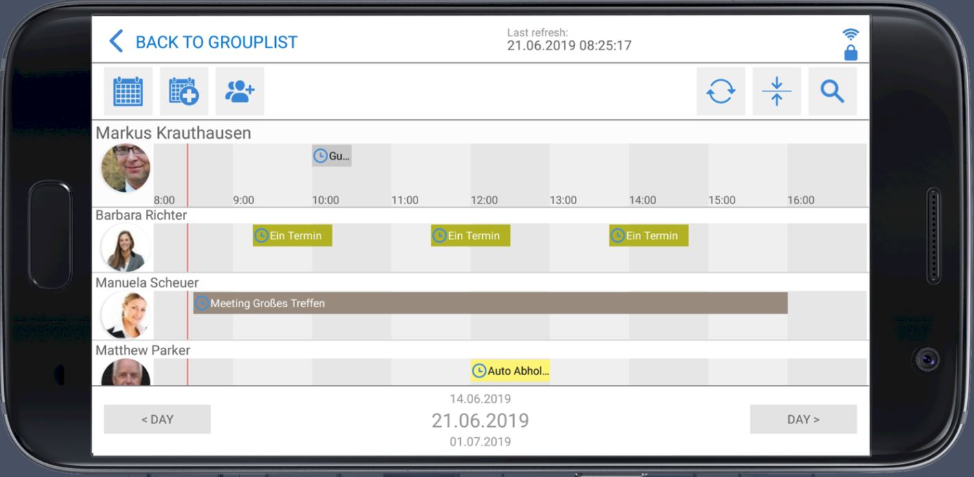 Microsoft Exchange Mobiler Gruppenkalender Timeflex